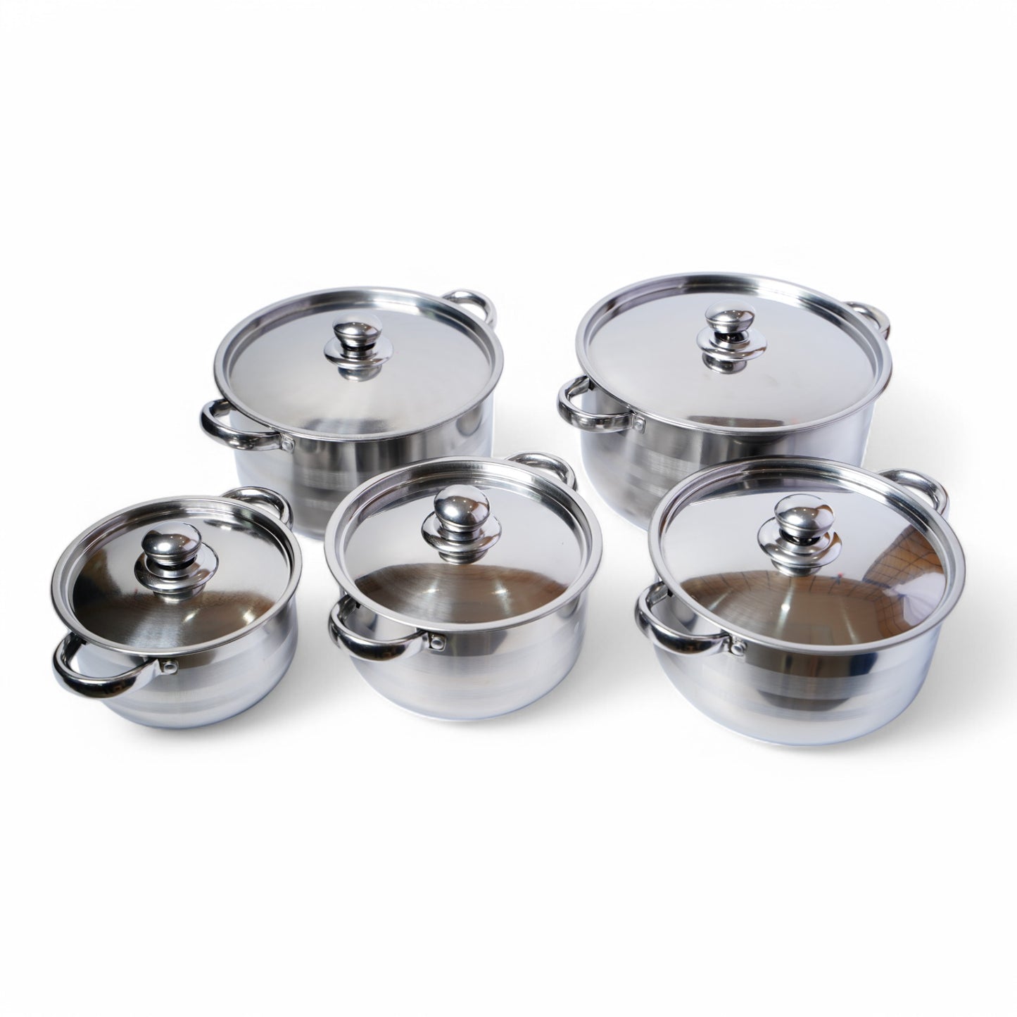 OLLAS ACERO C/TAPA 5PZA 18-26CM