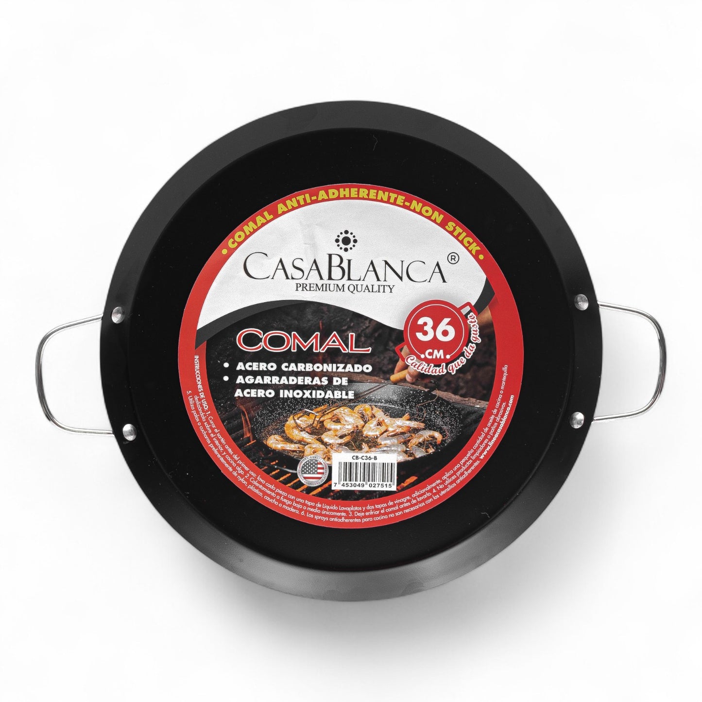 COMAL 36CM ACERO CARBONIZADO