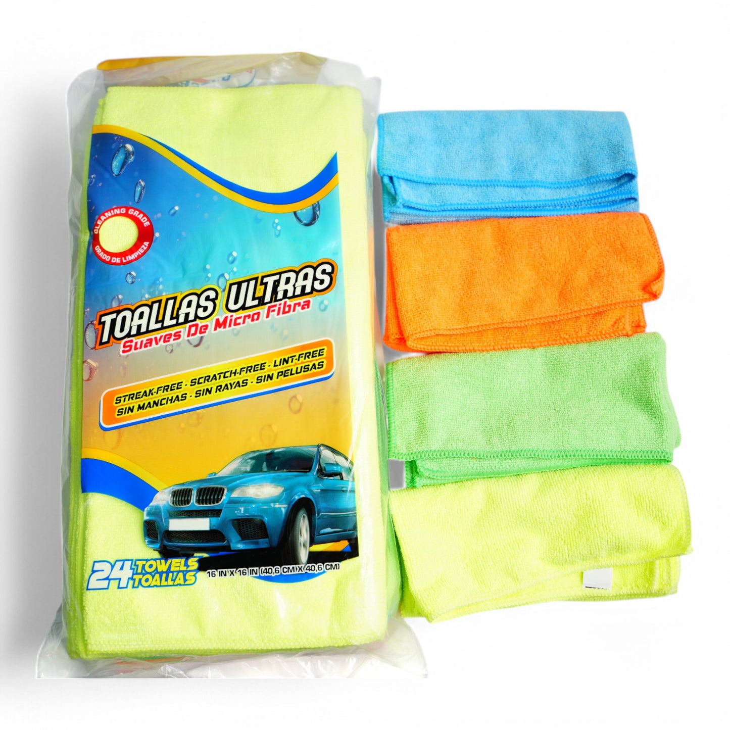 TOALLA MICROFIBRA 40X40CM (SET DE 24)