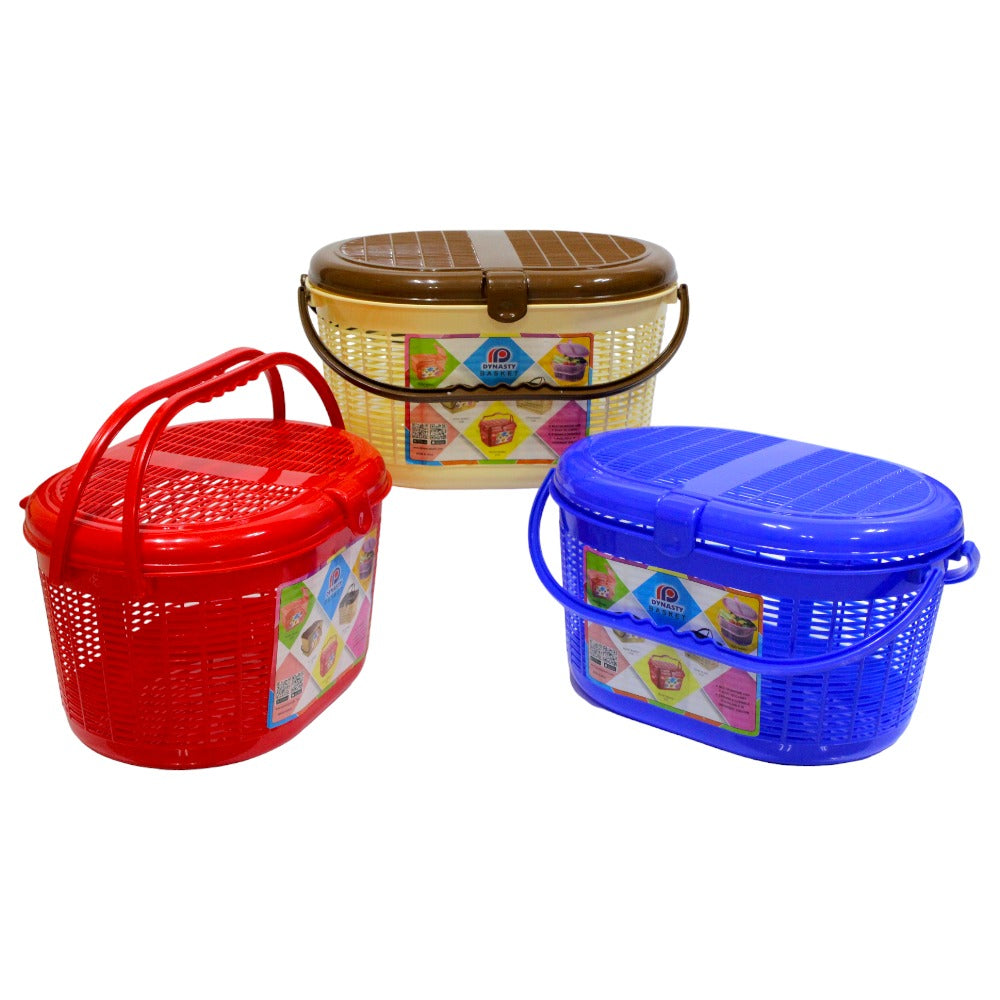 CANASTA PLASTICA CON TAPA