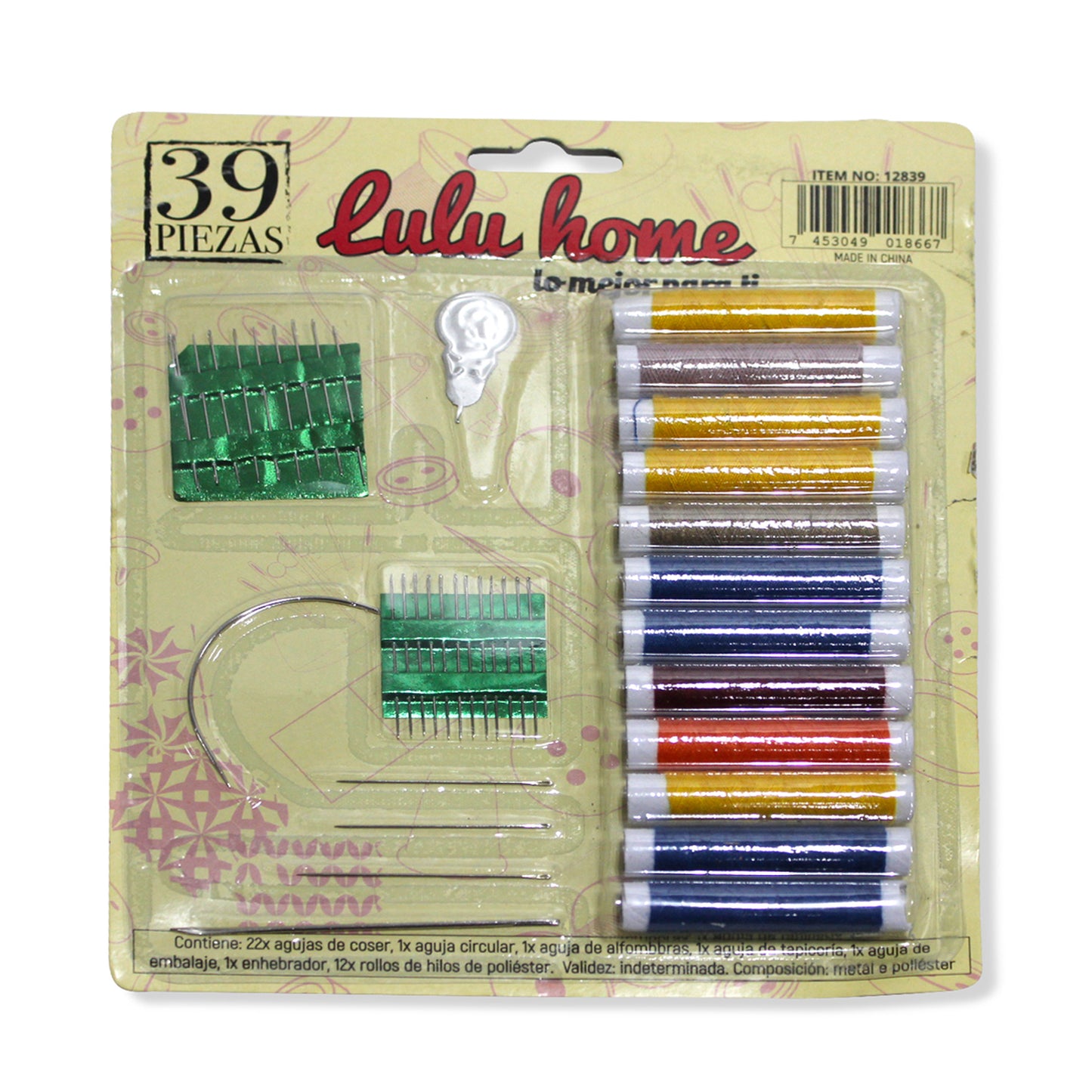 AGUJAS C/HILO 39PZA