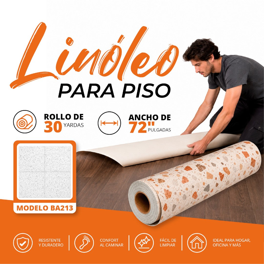 LINOLEO PARA PISO ROLLO 30YARDA X 72"