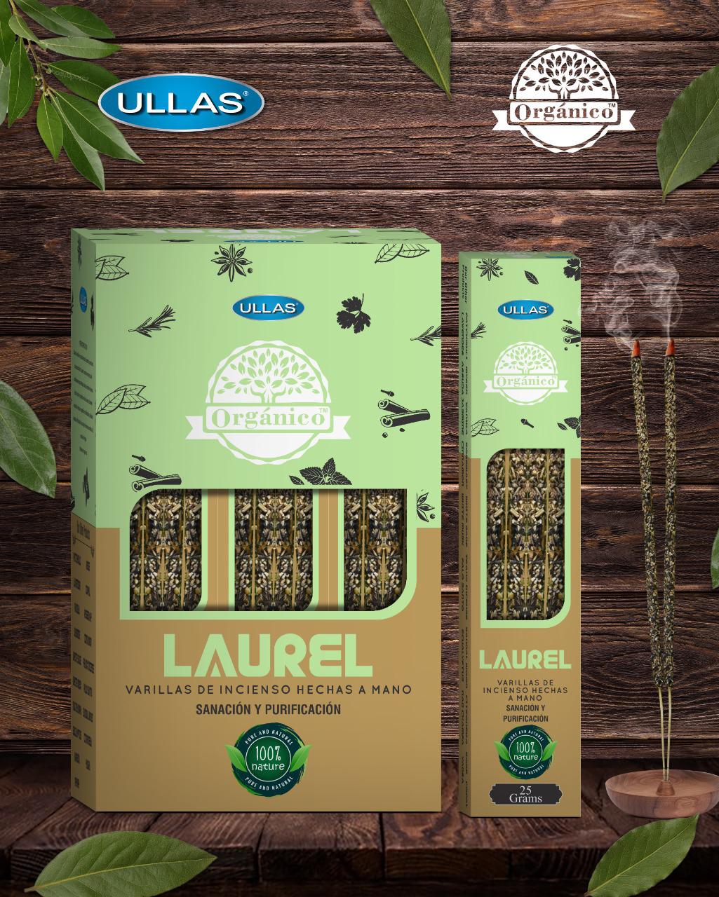 INCIENSO ORGANICO LAUREL (PAQ DE 10 UNI~25 GRAMOS)