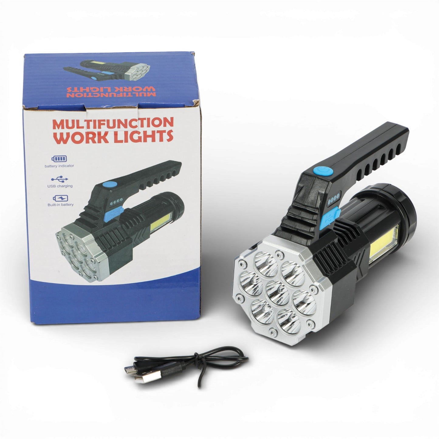 LINTERNA LED RECARGABLE 8 LED 14X6.4CM