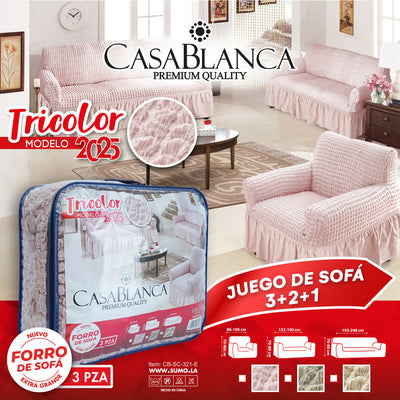 JGO. DE SOFA 3+2+1 TRICOLOR