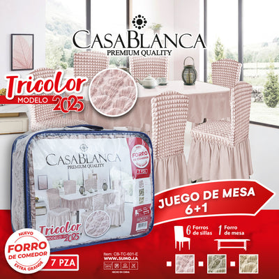 JGO. DE COMEDOR 6+1 TRICOLOR