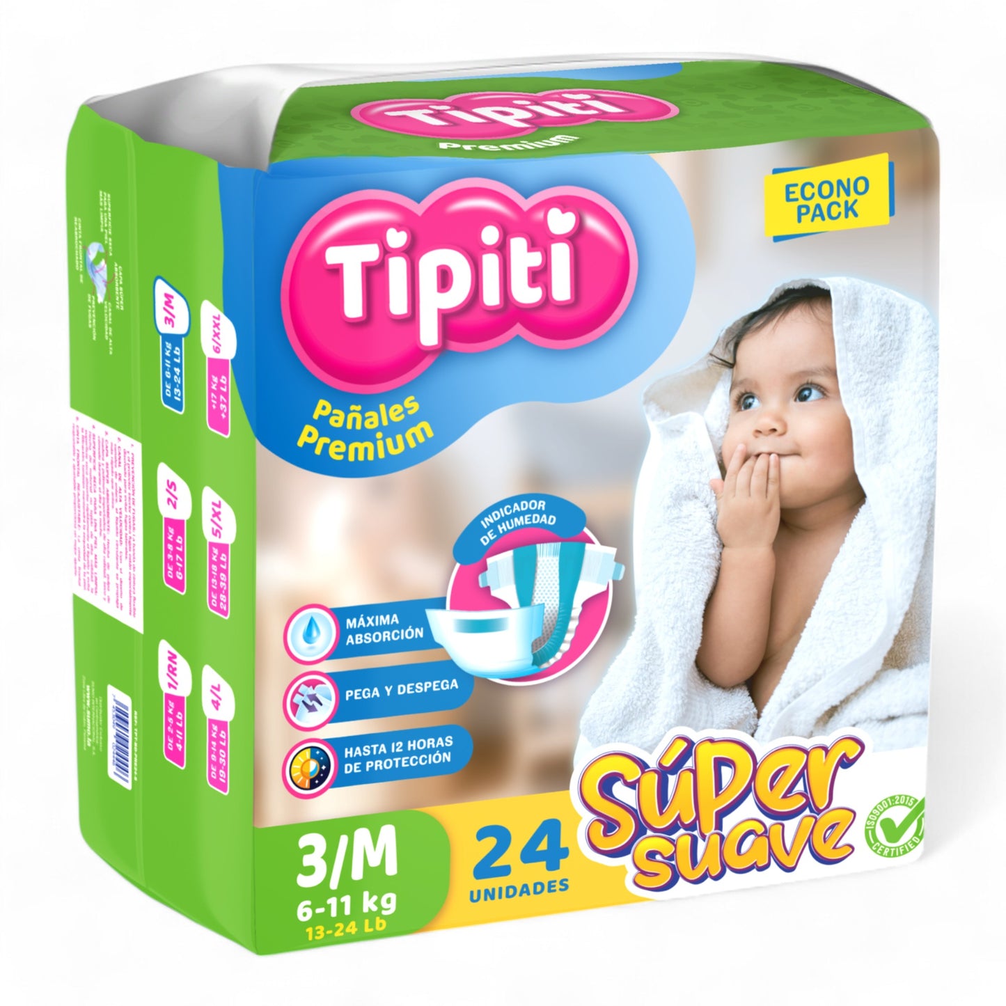 PAÑALES P/BEBE DESECHABLES MEDIUM (JGO D/24)