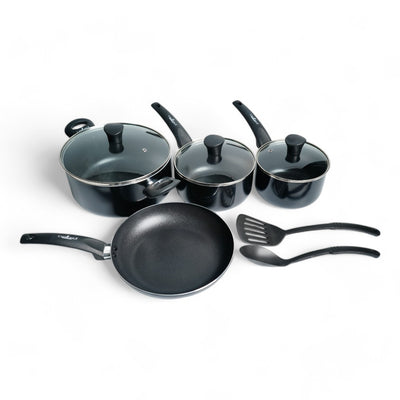 OLLAS 9 PZA DE ALUMINIO C/ESPATULA Y CUCHARON