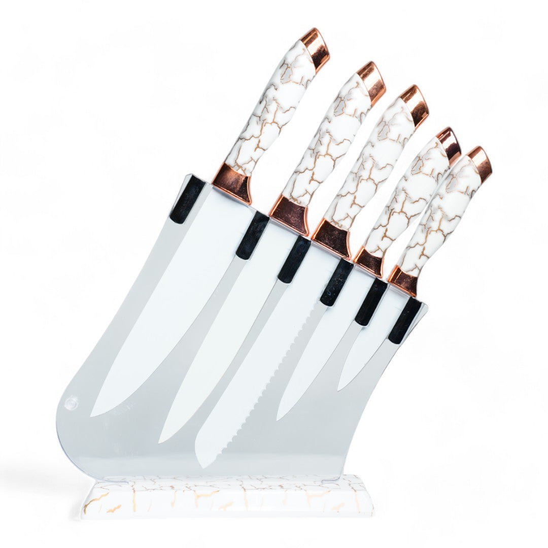 JUEGO DE CUCHILLO 5 PZA C/BASE