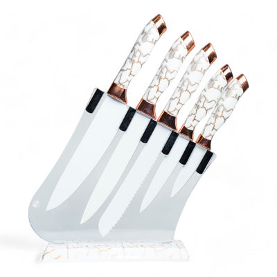 JUEGO DE CUCHILLO 5 PZA C/BASE