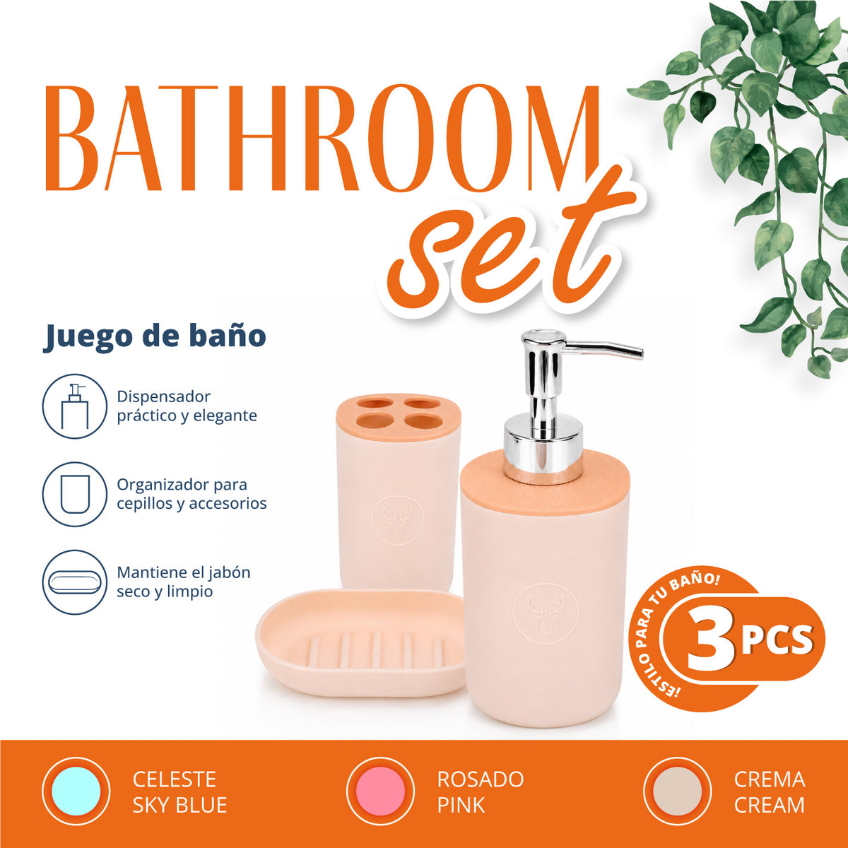 SET DE BAÑO REDONDO (3PZA)