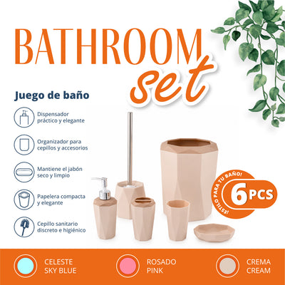 SET DE BAÑO POLIGONO (6PZA)