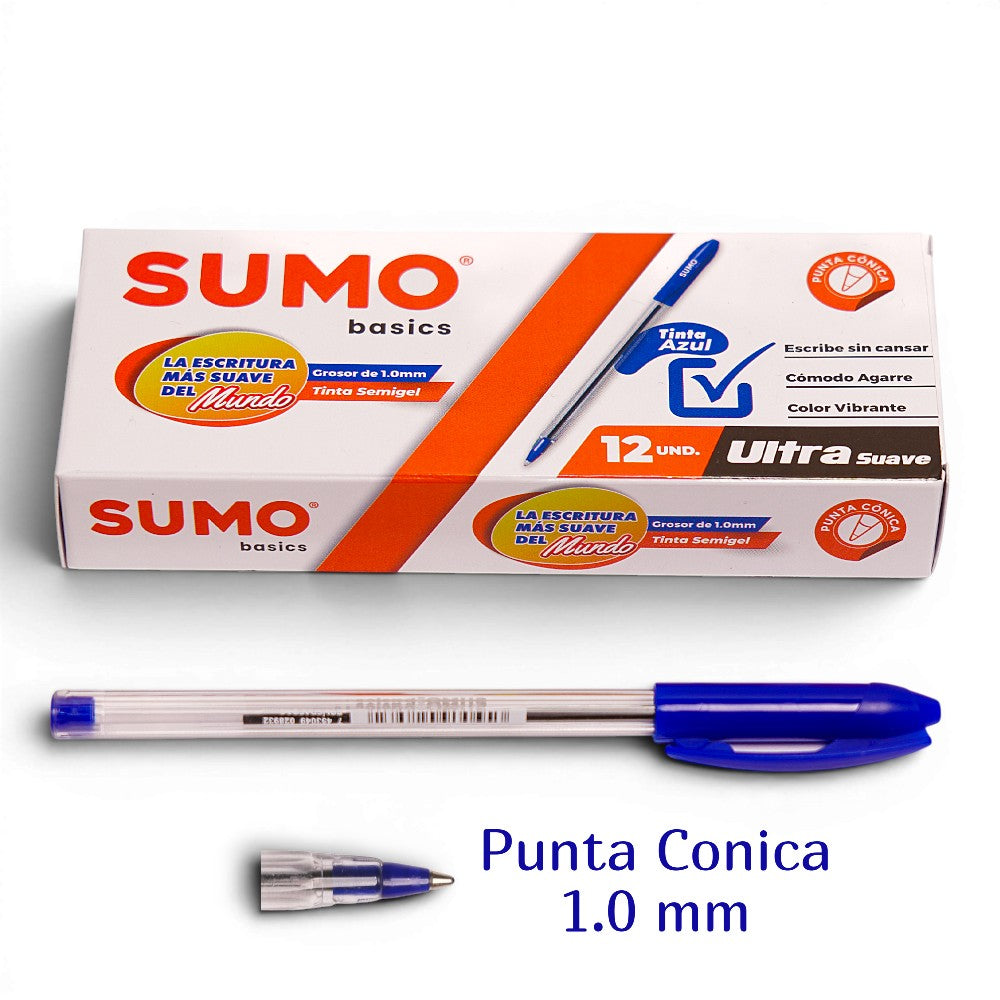 BOLIGRAFO AZUL 1MM (CAJA DE 12PZA)