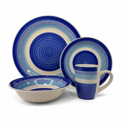 JGO DE VAJILLAS CERAMICA 16PZA AZUL
