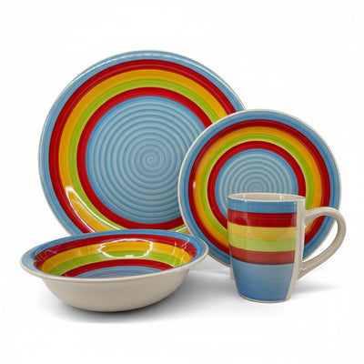 JGO DE VAJILLAS CERAMICA 16PZA MULTICOLOR