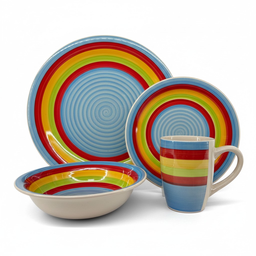 JGO DE VAJILLAS CERAMICA 16PZA MULTICOLOR